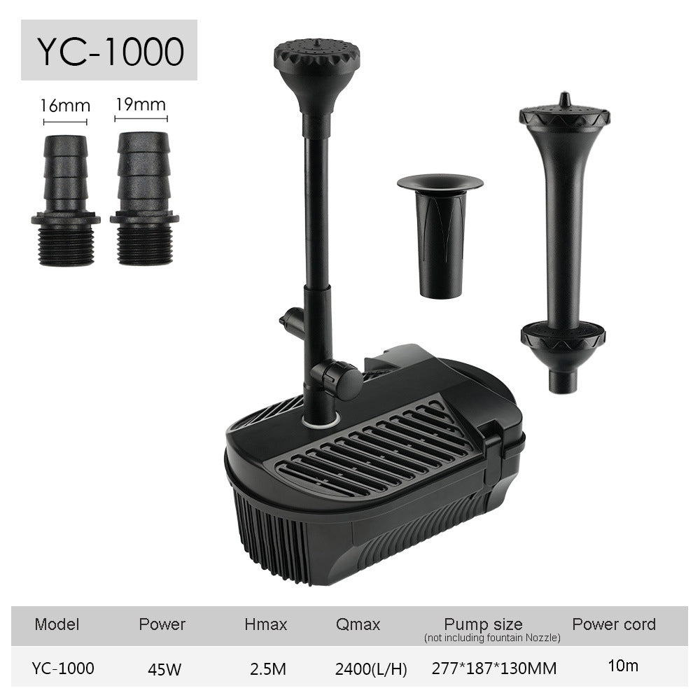 2500 LPH All-in-One Pond Fountain Pump + Filter Kit with 3 Nozzles | 10m Cable